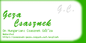 geza csasznek business card